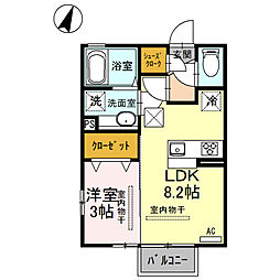 カサ・デ・プラセール 1階1LDKの間取り