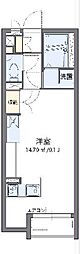 ミランダルミエール 2階ワンルームの間取り