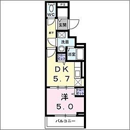 都営大江戸線 新江古田駅 徒歩5分の賃貸マンション 1階1DKの間取り