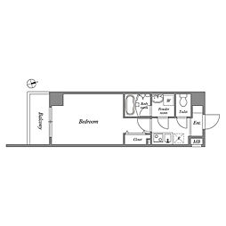 都営浅草線 浅草駅 徒歩7分の賃貸マンション 6階1Kの間取り