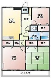 ＴＨパレロワイヤル 3階3LDKの間取り