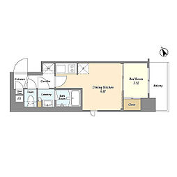 湘南新宿ライン宇須 西大井駅 徒歩3分の賃貸マンション 1階1DKの間取り