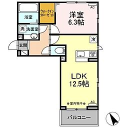 名鉄西尾線 南安城駅 徒歩11分の賃貸アパート 3階1LDKの間取り