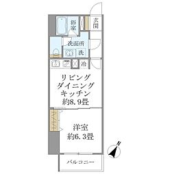 都営大江戸線 牛込神楽坂駅 徒歩3分の賃貸マンション 7階1LDKの間取り