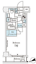 JR山手線 田端駅 徒歩9分の賃貸マンション 6階1Kの間取り