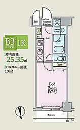 JR常磐線 綾瀬駅 徒歩2分の賃貸マンション 6階1Kの間取り