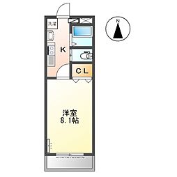 愛知高速東部丘陵線 長久手古戦場駅 徒歩8分の賃貸アパート 1階1Kの間取り
