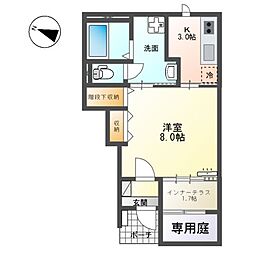 コンテ吉川 1階1Kの間取り