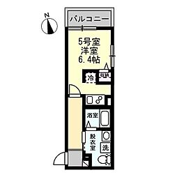 JR横浜線 中山駅 徒歩4分の賃貸アパート 1階ワンルームの間取り