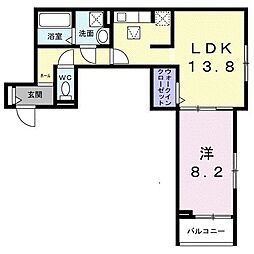 サニーレジデンス高槻本町 1LDKの間取図画像
