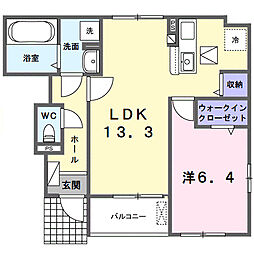 阪急伊丹線 伊丹駅 徒歩20分の賃貸アパート 1階1LDKの間取り