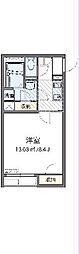 クレイノベンテン 1Kの間取図画像