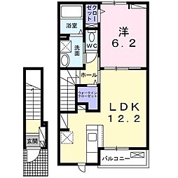 ファー　ビヨンド　V 2階1LDKの間取り