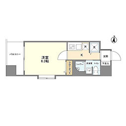 JR京浜東北・根岸線 川口駅 徒歩4分の賃貸マンション 4階1Kの間取り
