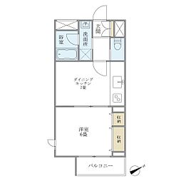 ＷＥＬＬ　Ｈｏｕｓｅ　東大井 3階1DKの間取り