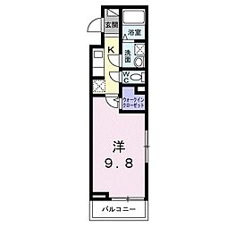 ヴィラエクセレーナ 1Kの間取図画像