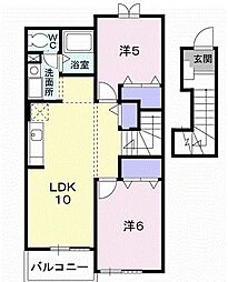 東武東上線 北坂戸駅 徒歩12分の賃貸アパート 2階2LDKの間取り