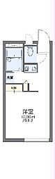 レオパレスプリムロウズ 1Kの間取図画像