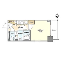 JR常磐線 南千住駅 徒歩2分の賃貸マンション 4階1Kの間取り