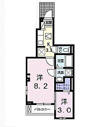 ペガサスＡ 1階2Kの間取り