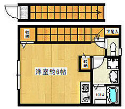都営三田線 本蓮沼駅 徒歩3分の賃貸アパート 2階ワンルームの間取り