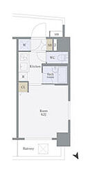 JR山手線 五反田駅 徒歩6分の賃貸マンション 4階1Kの間取り