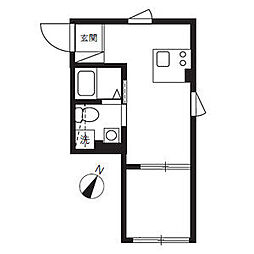 アピチェ田園調布 3階1DKの間取り