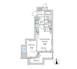 パークアクシス上野・稲荷町 1LDKの間取図画像
