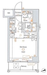 AZEST蒲田南 1Kの間取図画像