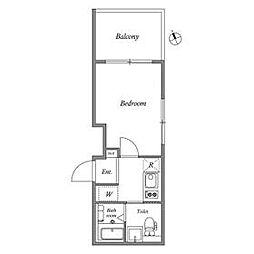 ＧＲＡＮ　ＰＡＳＥＯ荻窪 503 5階1Kの間取り