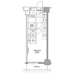 東京メトロ丸ノ内線 新宿三丁目駅 徒歩7分の賃貸マンション 6階ワンルームの間取り