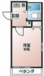 京急本線 南太田駅 徒歩13分の賃貸アパート 2階1Kの間取り