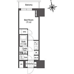 コンフォリア東上野 5階1Kの間取り