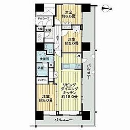 トゥエルヴ国際通り 5階3LDKの間取り