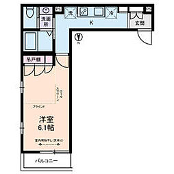 東急東横線 祐天寺駅 徒歩9分の賃貸アパート 1階1Kの間取り