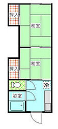 優和コーポ 2Kの間取図画像