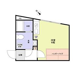 東京メトロ丸ノ内線 方南町駅 徒歩9分の賃貸マンション 2階ワンルームの間取り