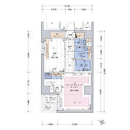 パークヴィスタ日本橋浜町 3階1LDKの間取り
