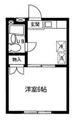 ベルシオングリーンヒル 1階1Kの間取り