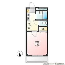 京王線 府中駅 徒歩20分の賃貸マンション 3階1Kの間取り