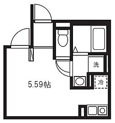 バズ西台III 2階ワンルームの間取り
