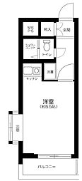 小田急小田原線 豪徳寺駅 徒歩2分の賃貸マンション 3階ワンルームの間取り