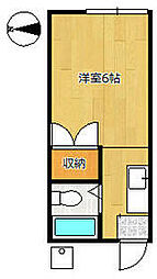 京王井の頭線 浜田山駅 徒歩5分の賃貸アパート 2階ワンルームの間取り