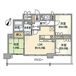 モアグレース森本 6階3LDKの間取り