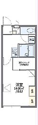 レオパレスMoNe 1Kの間取図画像
