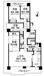 パーク・ハイム本牧 3階4LDKの間取り