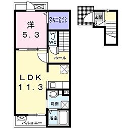 ピアニッシモ 1LDKの間取図画像