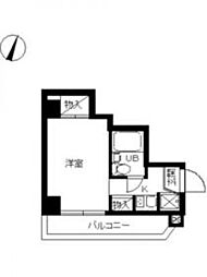 JR南武線 八丁畷駅 徒歩2分の賃貸マンション 5階ワンルームの間取り