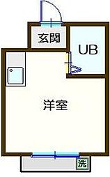 ベル・サンロード 3階ワンルームの間取り