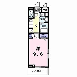 アロ・ラウレア　Ｋ 2階1Kの間取り